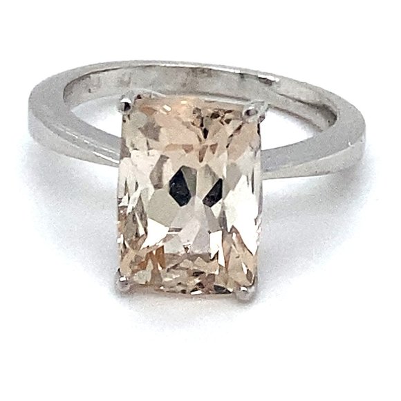 Imperial Topaz 6.18ct Solid 18K White Gold Ring - Picture 1 of 6